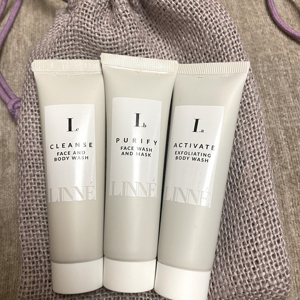 LINNE Cleanse, Activate & Purify Discovery Size w/ Purple Travel Bag